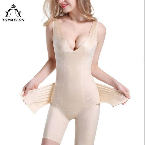 TOPMELON Body Shaper Seamless Underwear Waist Trainer Tummy Belly Control Bodysuits Hip Up Corset Push Up Bodysuit Plus Size