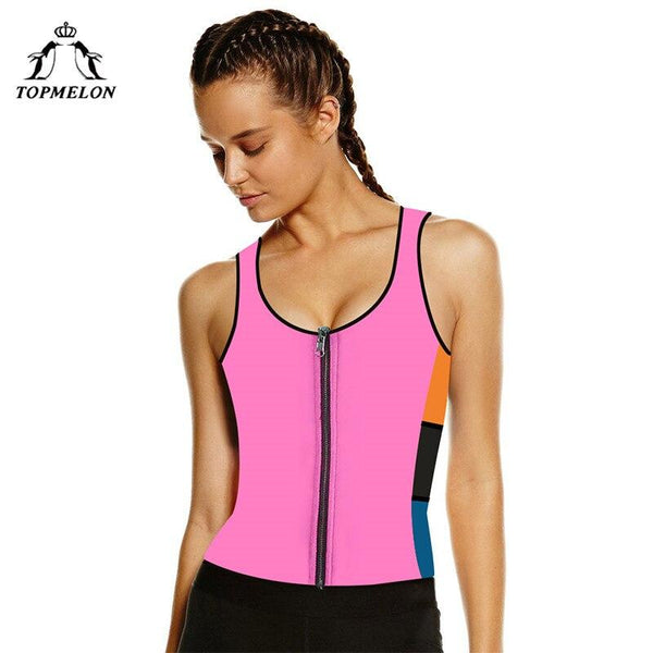 TOPMELON Waist Trainer Shaperwear Tops Neoprene Sweat Shaper Lose Weight Slimming Compression Pluse Size