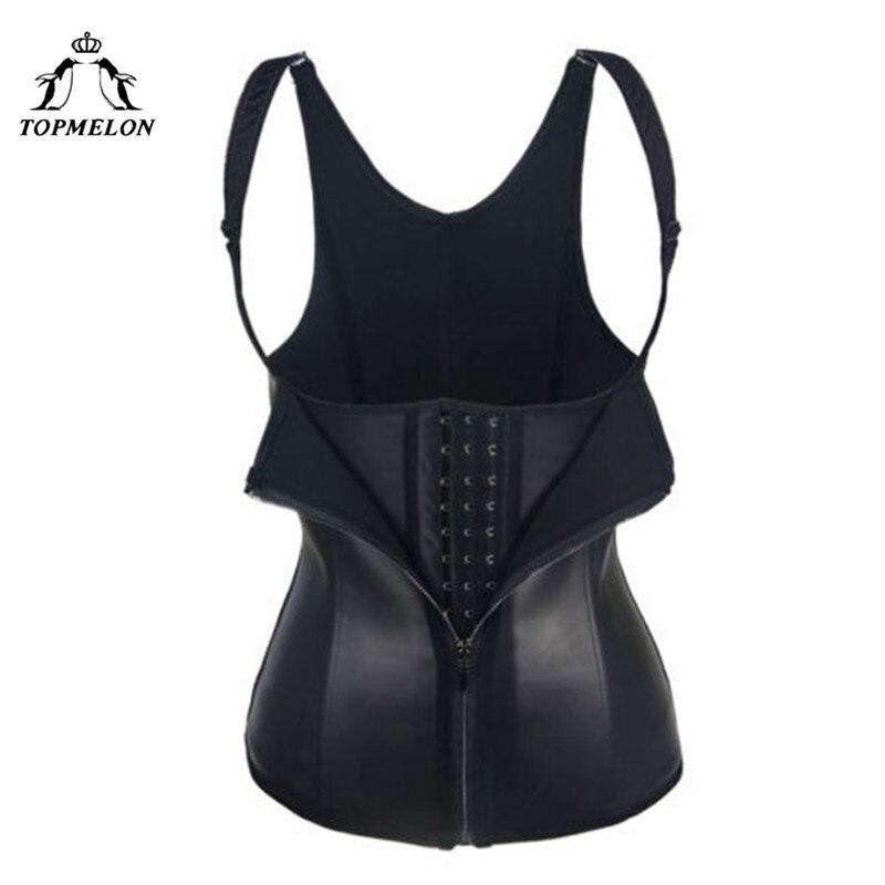 TOPMELON Latex Waist Trainer Body Shaper Shapewear Modeling Strap Slimming Belt Belly Slimming Sheath Zipper Work Out Corset