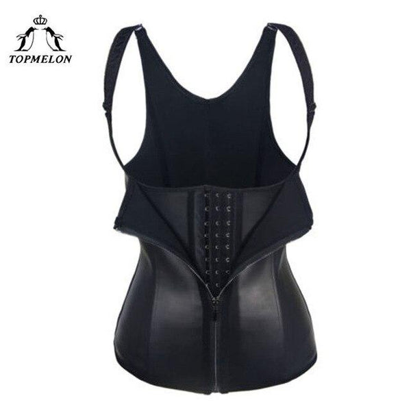 TOPMELON Latex Waist Trainer Body Shaper Shapewear Modeling Strap Slimming Belt Belly Slimming Sheath Zipper Work Out Corset