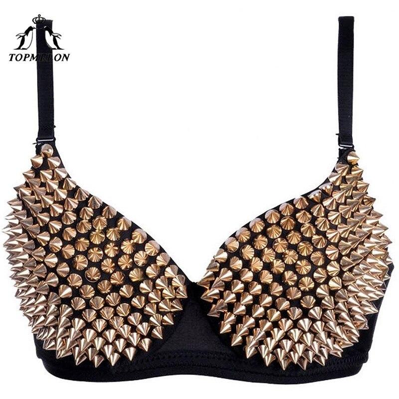 TOPMELON Steampunk Sexy Corset Women Bustier Bras Corselet Gothic Slimming Shapewear Rivet Party Shows Club Bra Crop Tops Vest