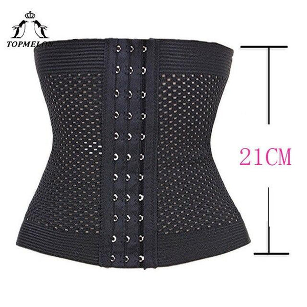 TOPMELON Hollow Out Underbust Corset Waist Trainer Cincher Belts Modeling Strap Slimming Short Belt Eyes and Hook Breathable