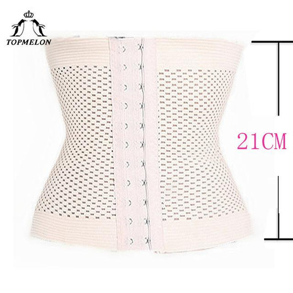 TOPMELON Hollow Out Underbust Corset Waist Trainer Cincher Belts Modeling Strap Slimming Short Belt Eyes and Hook Breathable
