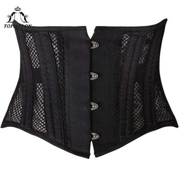 TOPMELON Waist Trainer Slim Belt Modeling Strap Shapewear Body Shaper Belly Slimming Sheath24 Steel Boned Mesh Underbust Corset