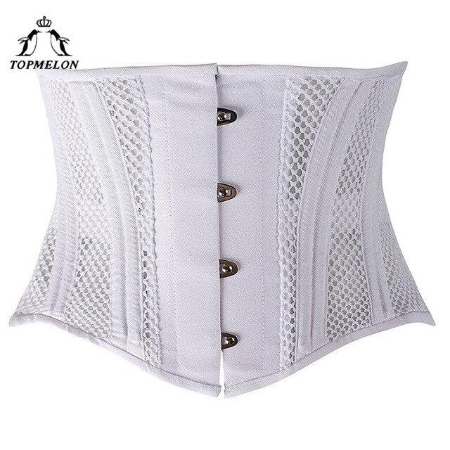 TOPMELON Waist Trainer Slim Belt Modeling Strap Shapewear Body Shaper Belly Slimming Sheath24 Steel Boned Mesh Underbust Corset