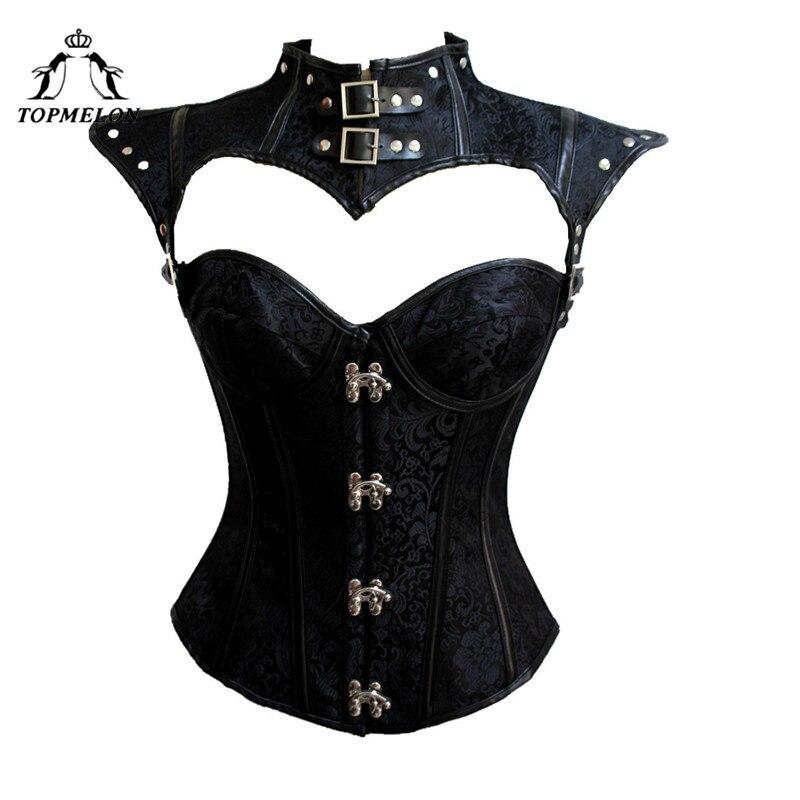 TOPMELON Gothic Corset Steampunk Hollow Out Bustier Women Retro Slim Rivet Floral Lace Up Tops Sexy Costume Purple Black