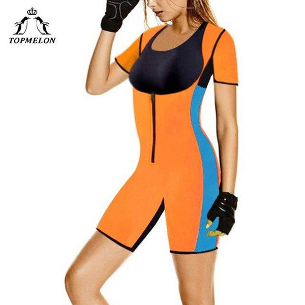 TOPMELON Women Neoprene Shaper Sweat Shapers Lose Weight Slimming Body Shapewear Plus Size Slimer Shorts Bodysuit Briefs