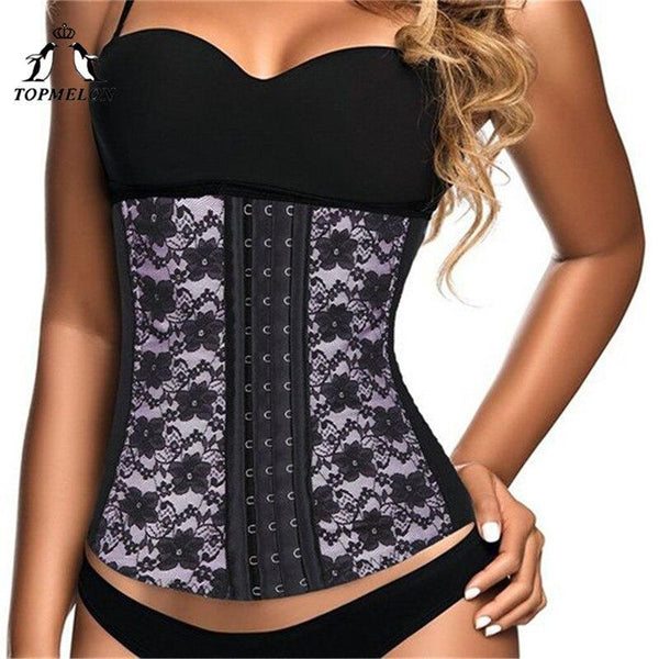 TOPMELON Waist Trainer Modeling Strap Body Shaper Shapewear Belly Slimming Sheath Slimming Belt Lace Floral Underbust Corset 6XL