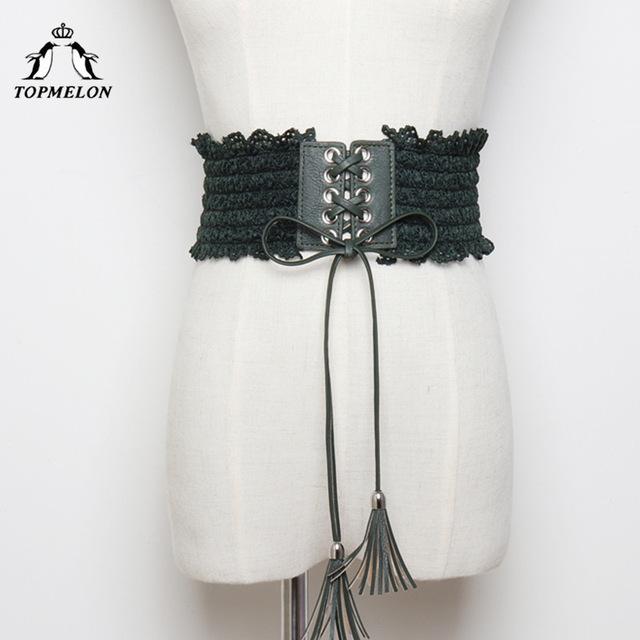 TOPMELON Modeling Strap Slimming Belt Waist Trainer Body Shaper Shapewear Belly Slimming Sheath Ruffles Lace Up Waist Shapers