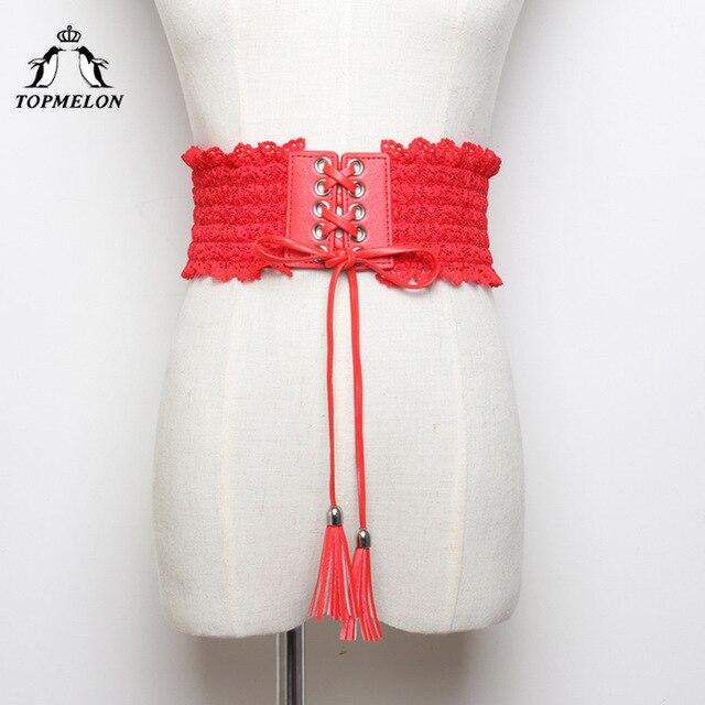 TOPMELON Modeling Strap Slimming Belt Waist Trainer Body Shaper Shapewear Belly Slimming Sheath Ruffles Lace Up Waist Shapers