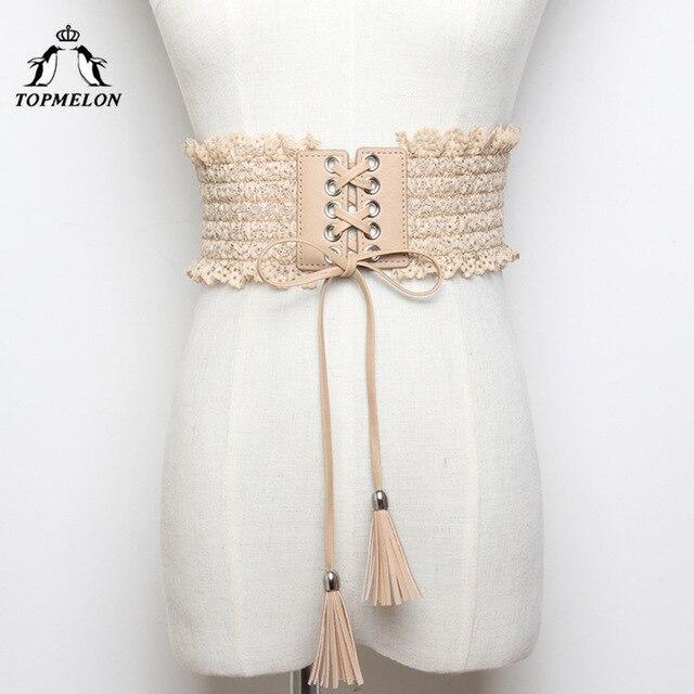 TOPMELON Modeling Strap Slimming Belt Waist Trainer Body Shaper Shapewear Belly Slimming Sheath Ruffles Lace Up Waist Shapers