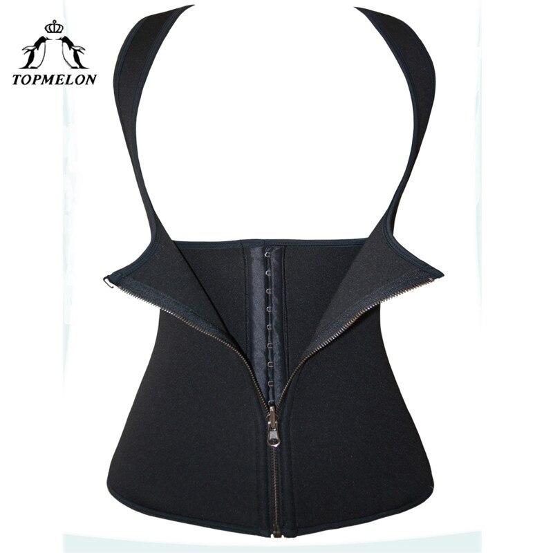 TOPMELON Latex Waist Trainer Modeling Strap Body Shaper Shapewear Slimming Belt Belly Slimming Sheath Zipper Work Out Corset