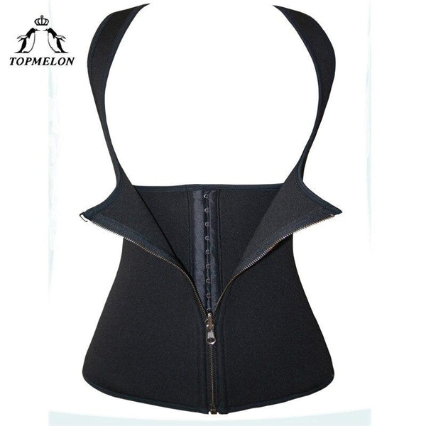TOPMELON Latex Waist Trainer Modeling Strap Body Shaper Shapewear Slimming Belt Belly Slimming Sheath Zipper Work Out Corset