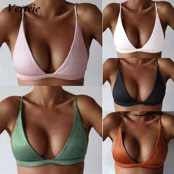 LASPERAL Sexy Women Cute Girl Set Push Up U Ultrathin Padded Bandage Bikini Top Swimwear 2019 Swimsuit Solid Beachwear Top Bra