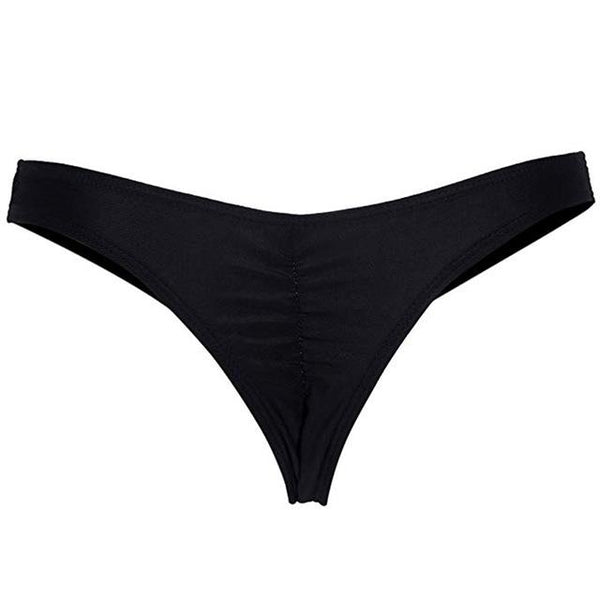 Vertvie New Women's Swimwear Fold Solid Panties Single Piece Sexy Low Waist Beach Shorts for Female Separates Bikini 2019 Summer