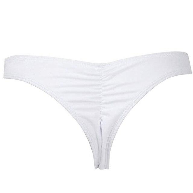 Vertvie New Women's Swimwear Fold Solid Panties Single Piece Sexy Low Waist Beach Shorts for Female Separates Bikini 2019 Summer