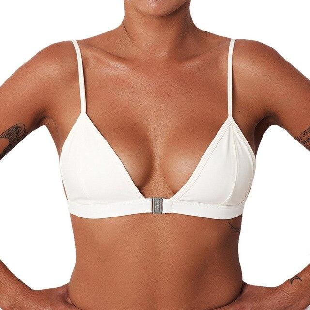 Vertvie Sexy Push Up Ultrathin Padded Bandage Bikini Top Women Cute Girl Set Swimwear Swimsuit Solid Beachwear Top