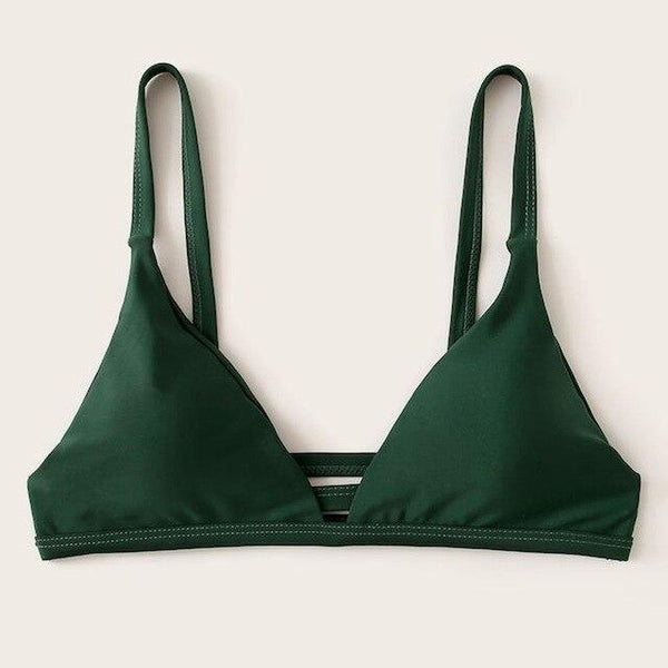 Sexy swimwear women Bikini Solid Color Padded Swimwear Bathing Beachwear Swimming top trajes de banos mujer 2019 купальник#XB20