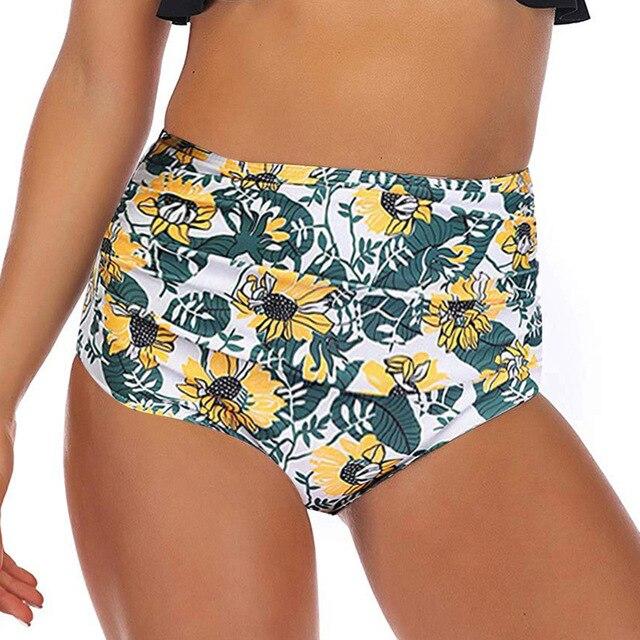 Vertvie High Waist Swimming Trunks Women Separate Female Swimsuit Bottom Shorts Brief Women Underwear Thong Brazilian Swimwear