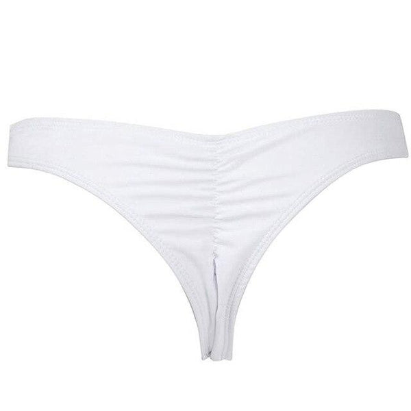 Vertvie Separates Bikini 2019 Summer New Women's Swimwear Fold Solid Panties Single Piece Sexy Low Waist Beach Shorts for Female