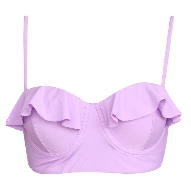 FORUDESIGNS women bikini tops push up bra string one piece floral seaside biquini lady Swimsuits Brazilian swimwear sports bras