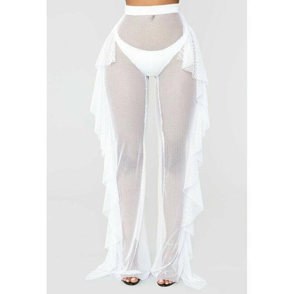 Women's Sheer Mesh Bikini Cover Up Swimwear Swimsuit Bathing Summer Beach Pant