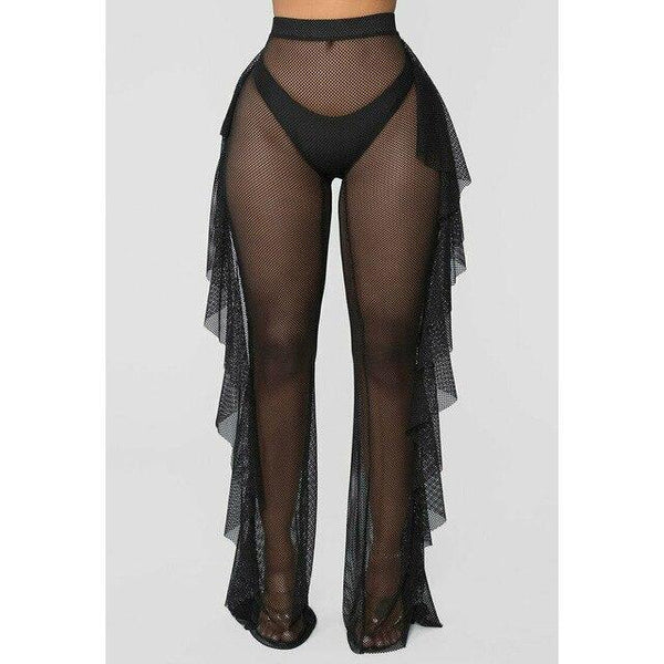 Women's Sheer Mesh Bikini Cover Up Swimwear Swimsuit Bathing Summer Beach Pant