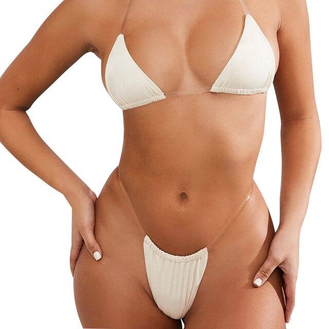 Swimwear Women Invisible Strap Bra Briefs Swimsuit Summer Beachwear Bathing Suit