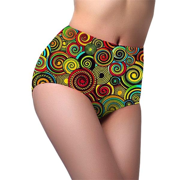 INSTANTARTS Retro African Swirl Floral Pattern Woman Summer Sexy Swimming Trunks Bathing Beach One-piece Swimsuits Lady Swimwear