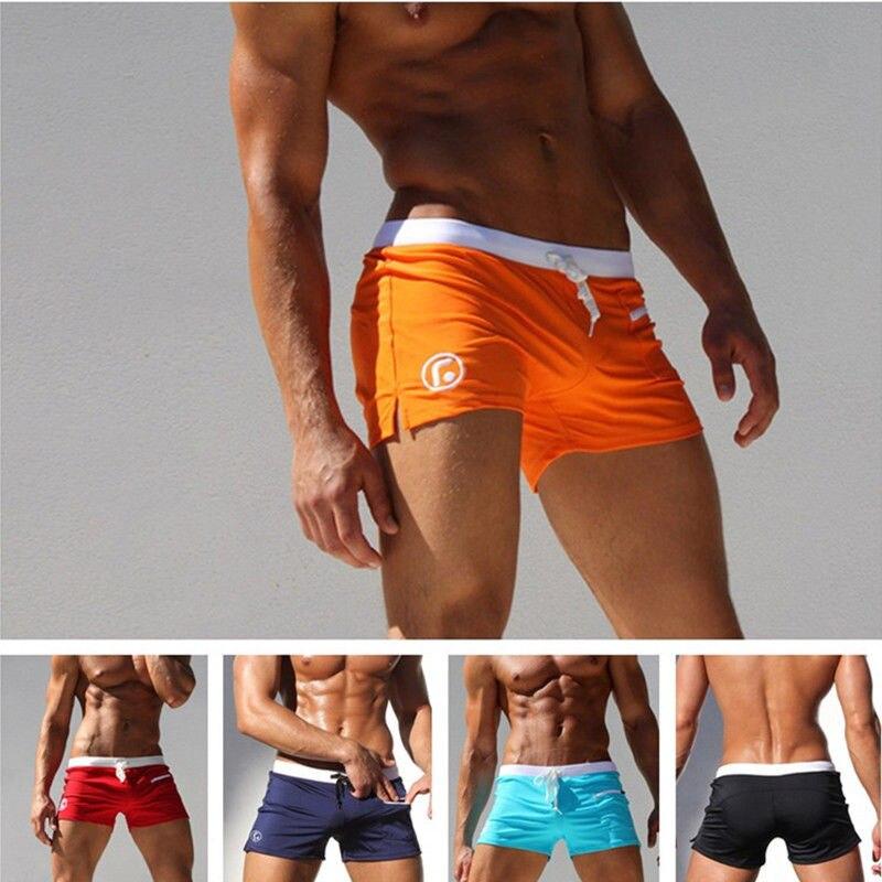 New Arrival Men's Swimwear Swimsuits Surf Board Beach Wear Swim Trunks Boxer Soft Lace Up Waist Shorts