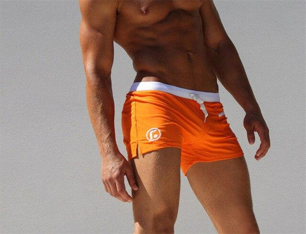 New Arrival Men's Swimwear Swimsuits Surf Board Beach Wear Swim Trunks Boxer Soft Lace Up Waist Shorts