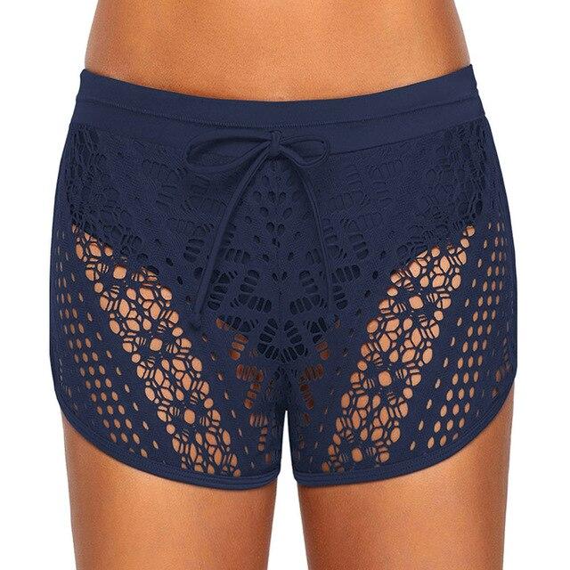 Women Swimming Shorts Pants Beach Swimwear Ladies Hollow Out Swimsuit Shorts attractive charming summer sexy Swim Shorts