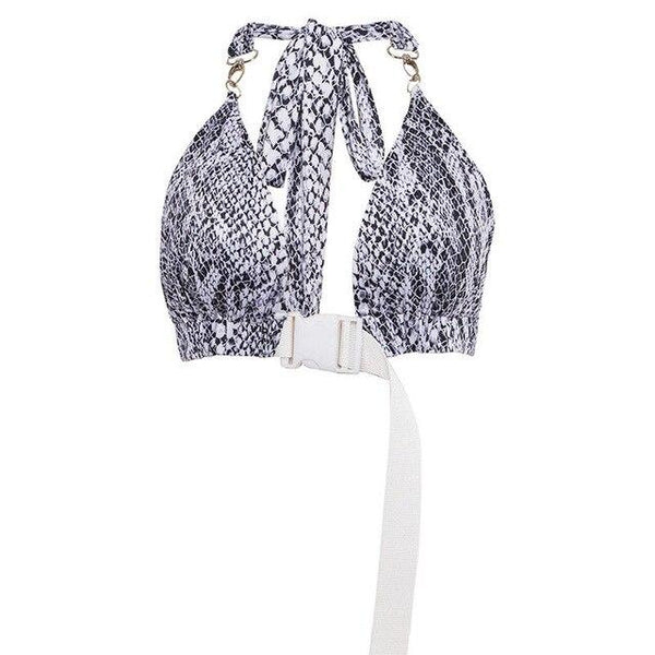 Sexy Women Front Buckle Halter Bandage Bikini Bra Top Bralette Bralet Bustier Crop Tank Tops Swimwear Beachwear Biquini