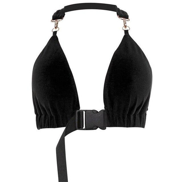 Sexy Women Front Buckle Halter Bandage Bikini Bra Top Bralette Bralet Bustier Crop Tank Tops Swimwear Beachwear Biquini