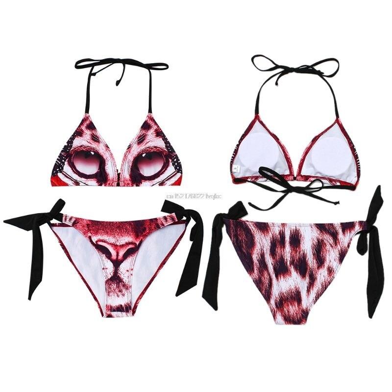 Bikini Swimsuit Bra Underpants Women Lady Sexy Floral Trendy Soft Padded Strap Push-up Swimwear Beach Swimming Triangle Bandage