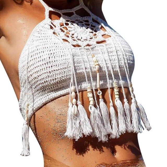 Women Summer Swimwear Sexy Kintted Hollow Out Fashion Bikini Casual Solid Swimwear