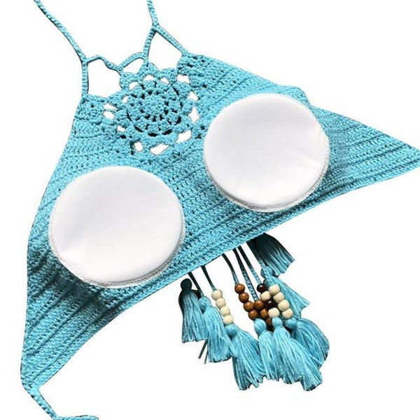 Women Summer Swimwear Sexy Kintted Hollow Out Fashion Bikini Casual Solid Swimwear