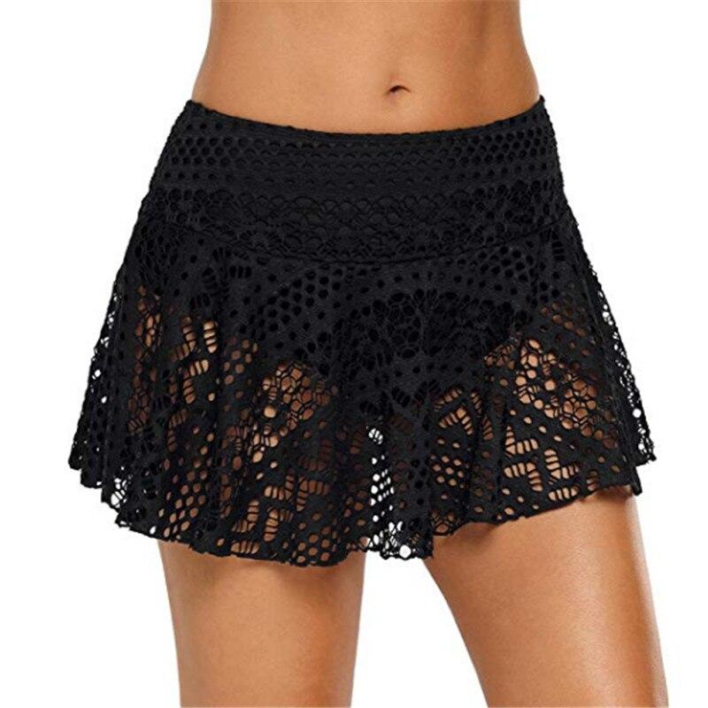 Womens Plus Size Swimwear Lace Bottom Two Piece Separate Swimming Bikini High Waist Swim Pants Beachwear Sports Briefs Pants