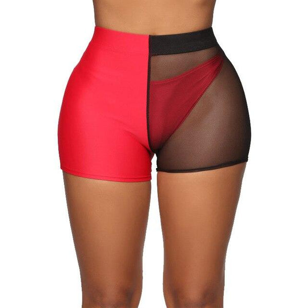 Sexy Bikini Bottoms High Waist Women Swimming Shorts Mesh Transparent Female Push Up Swimming Underwear 2019 Swimwear Women