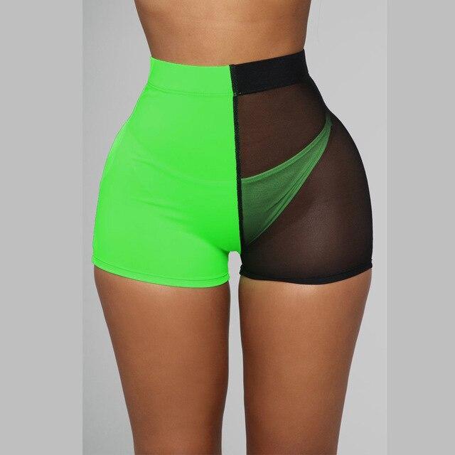Sexy Bikini Bottoms High Waist Women Swimming Shorts Mesh Transparent Female Push Up Swimming Underwear 2019 Swimwear Women