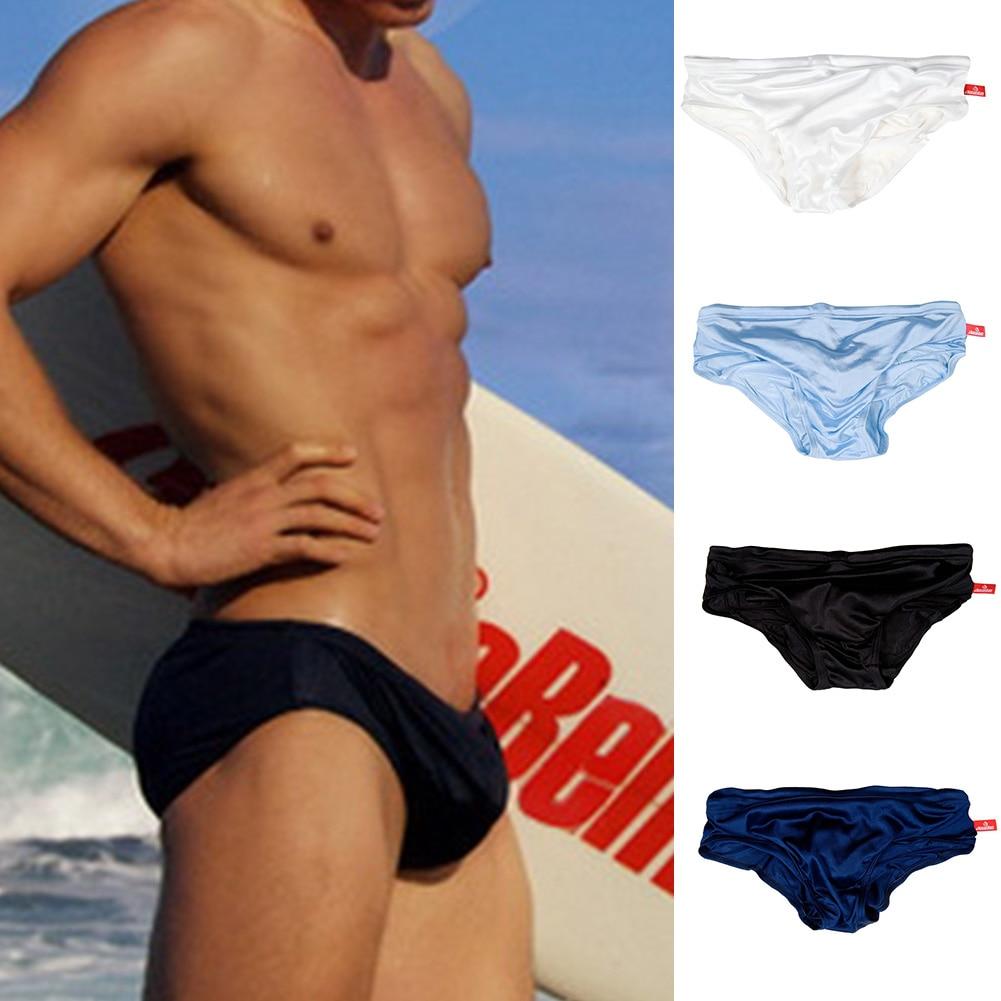 Men Swimwear Low Waist Sexy Pouch Man Swimming Briefs Board Shorts Swimsuit Man Triangular Surf Swim Trunks white, black, blue