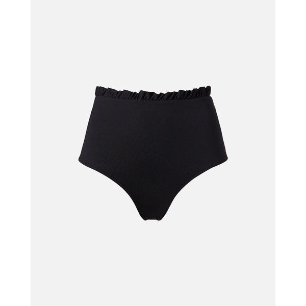 Women Bikini High Waist Underwear Female Swimwear Solid Color Ruffles Lady Short Pants Gym Yoga Soft Girls Black Bikini Bottoms