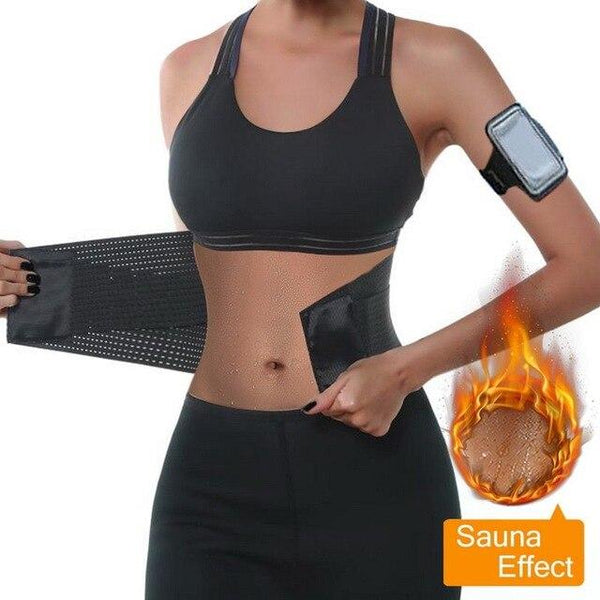 Vertvie Women Waist Support High Elastic Waist Trimmer Belt Exercise Weight Loss Shaper Gym Fitness Belts With Phone Armband Bag