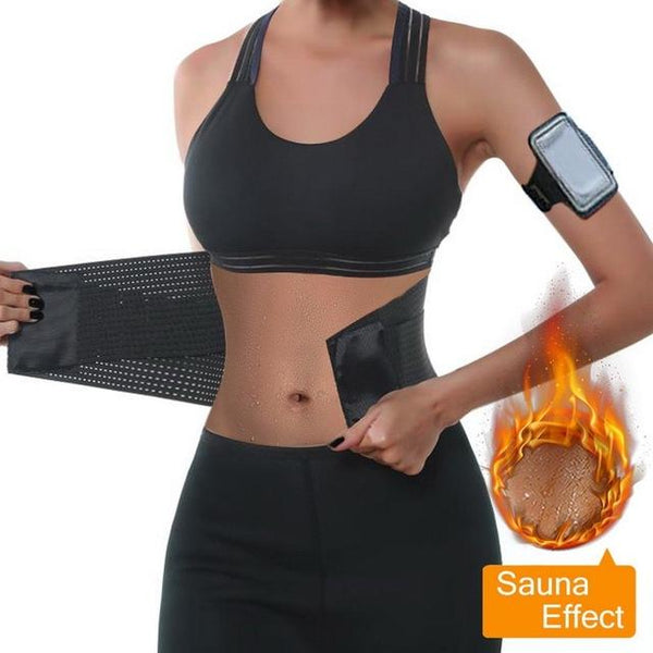Vertvie Women Waist Support High Elastic Waist Trimmer Belt Exercise Weight Loss Shaper Gym Fitness Belts With Phone Armband Bag