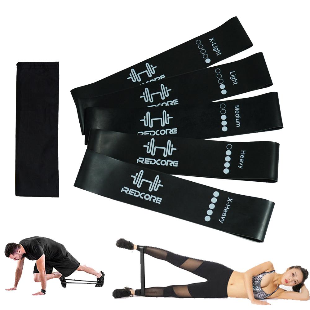 Resistance Rubber Band Indoor Outdoor Fitness Equipment Yoga Pilates Gym Training Workout Elastic Bands 5 Level 10-50Lbs for Men