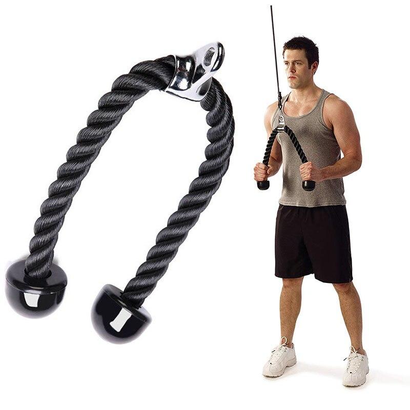 Tricep Rope Push Pull Down Cord Pull Ropes Abdominal Crunches Cable Resistance Bands Bodybuilding Exercise Gym Fitness Training