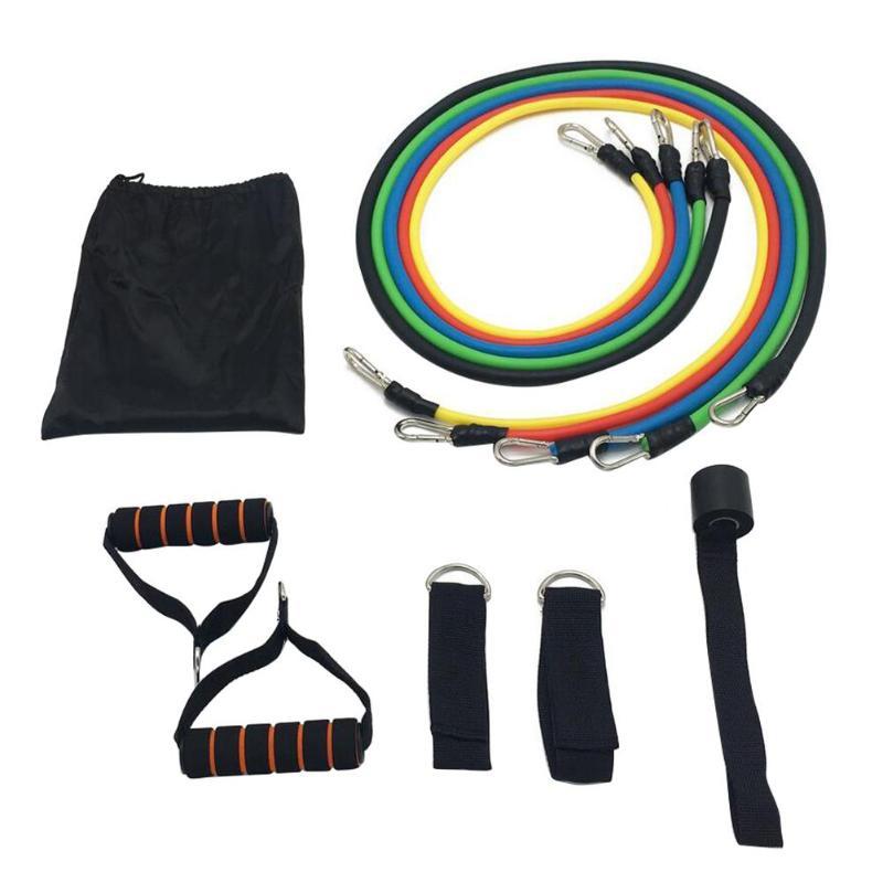 11pcs/set Pull Ropes Workout Resistance Bands Tubes Yoga Fitness Equipment