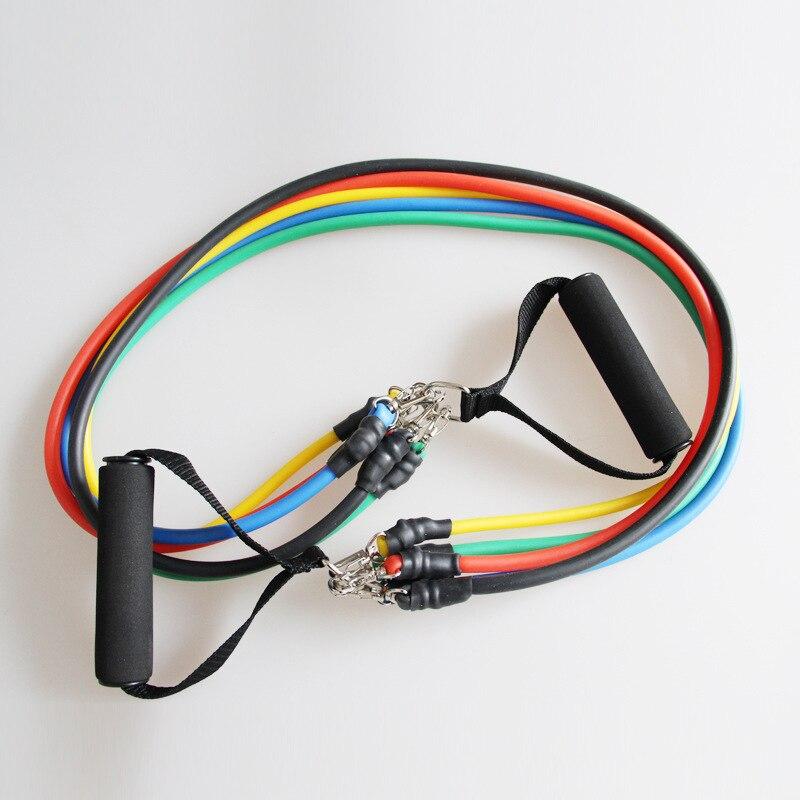 New 11 Pcs/Set Fitness Equipments Workout Resistance Bands Latex Exercise Pilates Tubes Pull Rope Expanders Elastic BodyBuilding