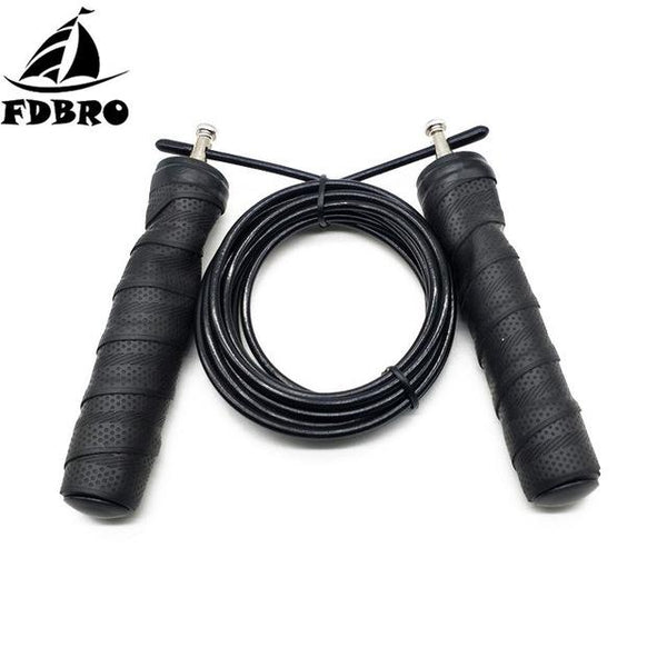FDBRO Jump Rope Skip Speed Weighted Jump Ropes with Extra Speed Cable Ball Bearings Anti-Slip Handle for Double Unders Crossfit