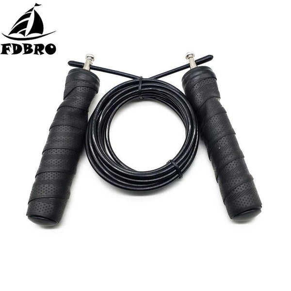 FDBRO Ball Bearings Anti-Slip Handle for Double Unders Crossfit Jump Rope Skip Speed Weighted Jump Ropes with Extra Speed Cable